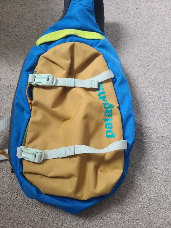 Patagonia Handbags - Patagonia blue and mustard yellow sling bag
